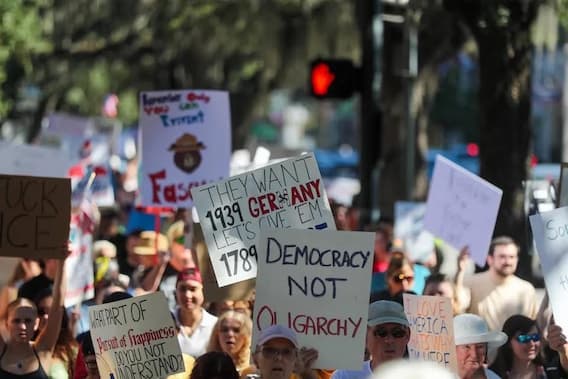 Protesters in Savannah Georgia resisting Trump administration